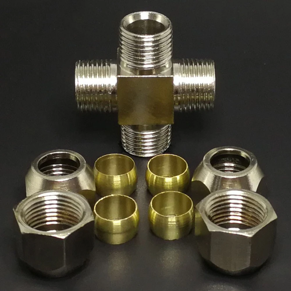 Fit 6/8/10/12mm OD Tube Corss  - Compression Fitting Brass recension och pris